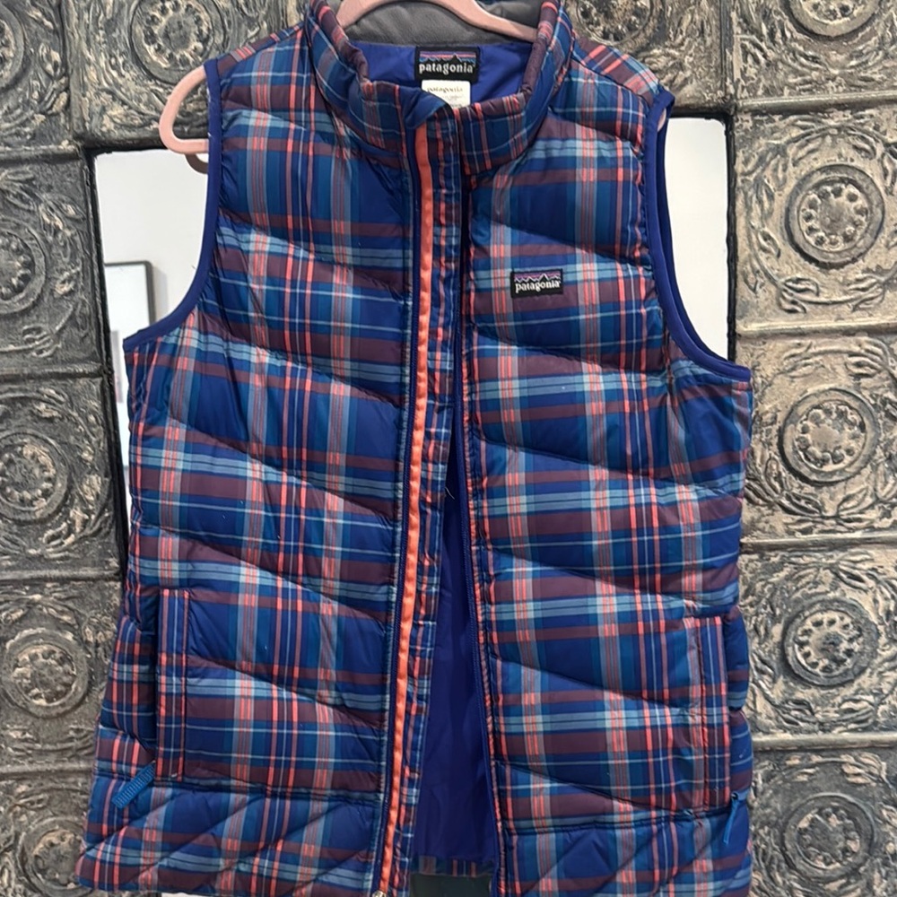Patagonia Multicolor Plaid Puffer Vest